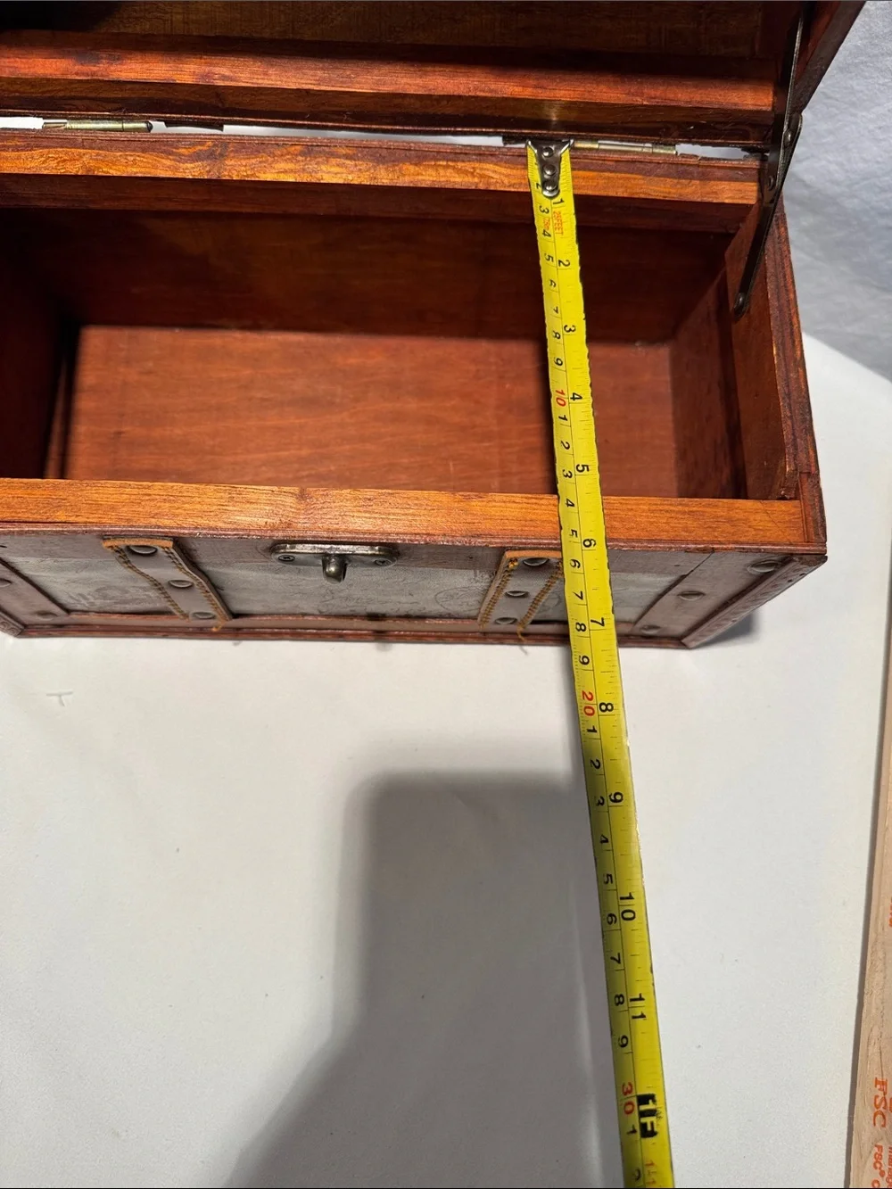 Vintage-Style Small Wood Chest Trunk Storage Box